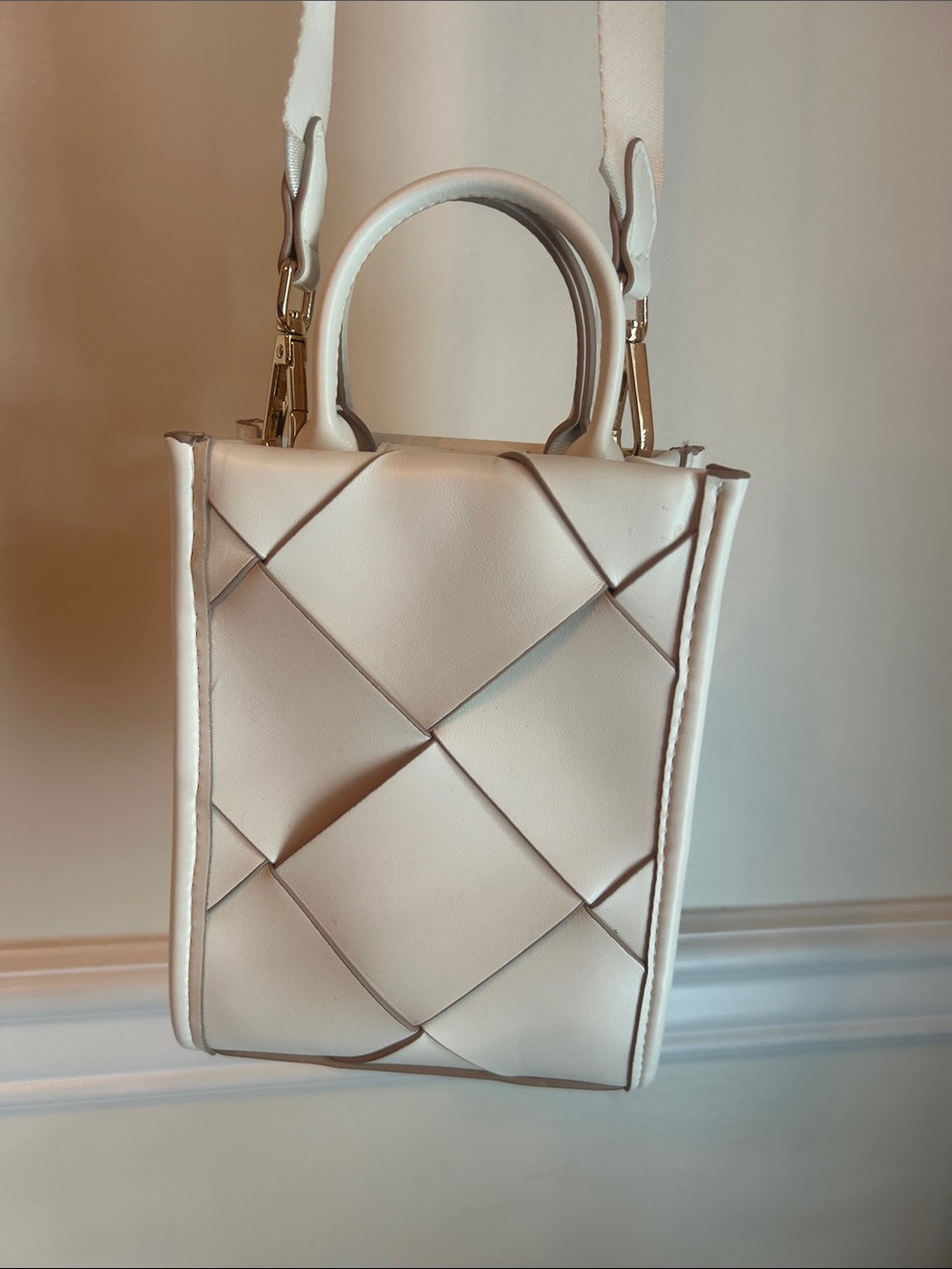 a new day Cream Woven Mini Tote